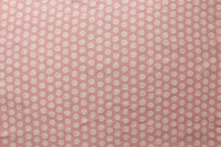 LINNETリネンプリント<br />
        ローズドット・Flaxピンク